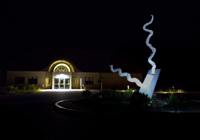 The Moore Auditorium at night, Schoodic Institute